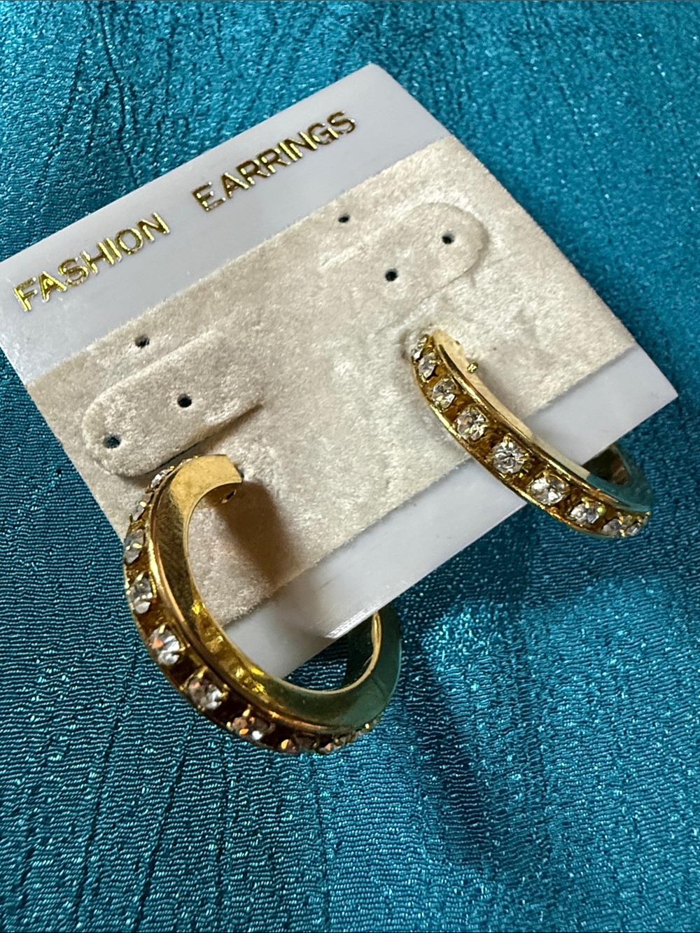 Gold Crystal Hoop Earrings for Women